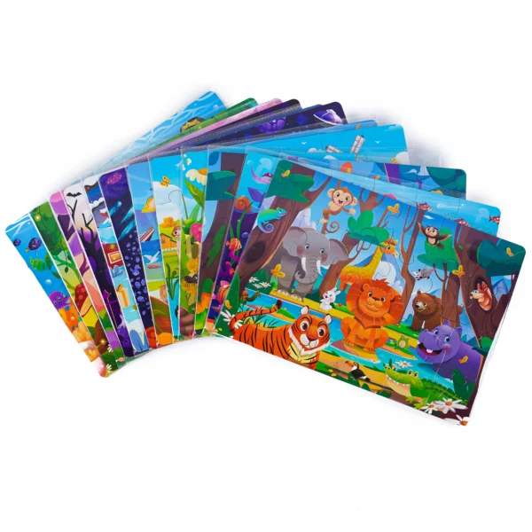 Kids Cartoon Animal Jigsaw Puzzle Montessori Toy - Image 19