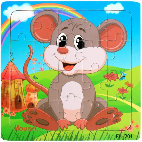 20-Piece Wooden 3D Animal & Vehicle Jigsaw Puzzle - Image 29