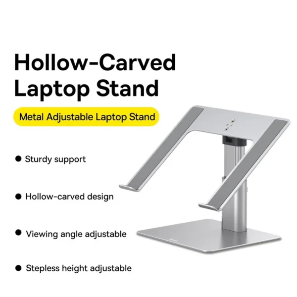 Baseus Adjustable Aluminium Laptop Stand – Silver - Image 7