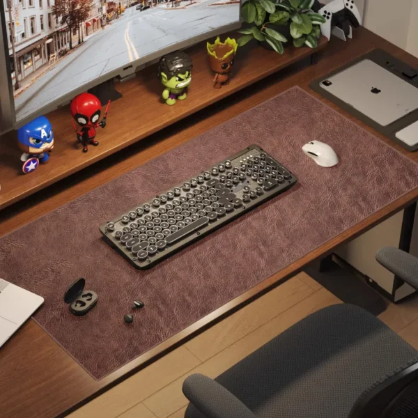 Retro Leather Mouse Pad – Large Waterproof Desk Mat - Image 10
