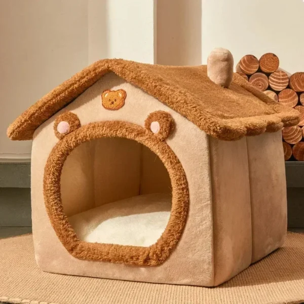 Folding Dog & Cat House – Removable Cover Pet Bed - Image 5