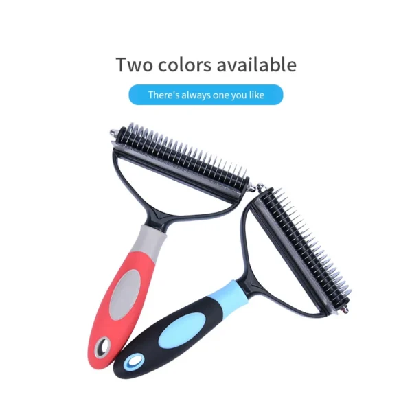 2-Sided Pet Deshedding Brush – Dog &Cat Grooming Tool - Image 3