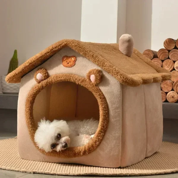 Folding Dog & Cat House – Removable Cover Pet Bed - Image 4