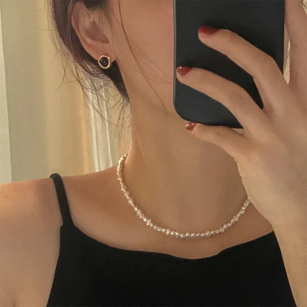 Hengsheng 925 Silver Baroque Pearl Necklace Jewelry - Image 4