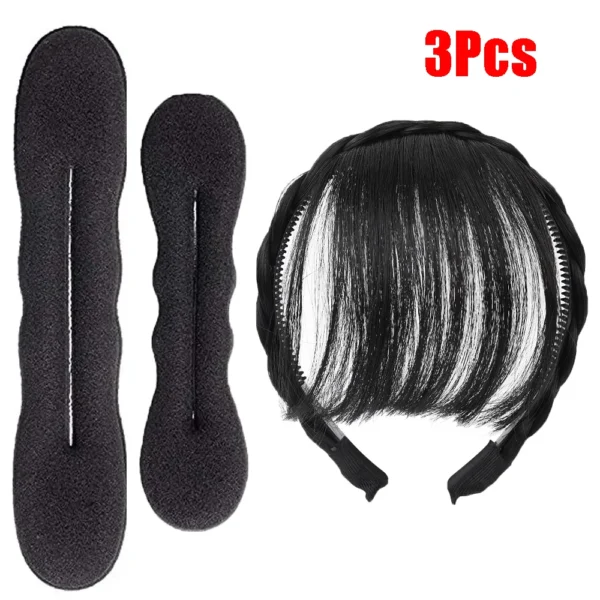 Curly Hair Maker Scrunchie Donut Bun Styling Headband - Image 15