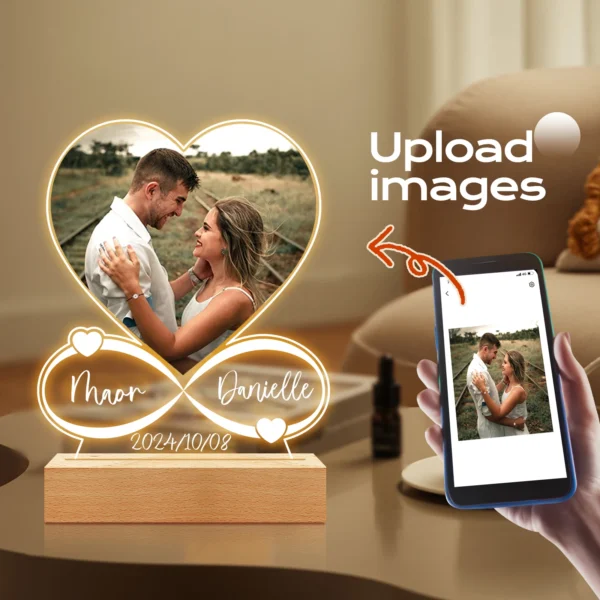 Custom Acrylic Love Frame – LED Gift for Couples - Image 3