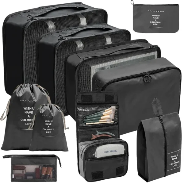 7-10 Pcs Travel Organizer Packing Cubes Set – Durable & Compact - Image 4