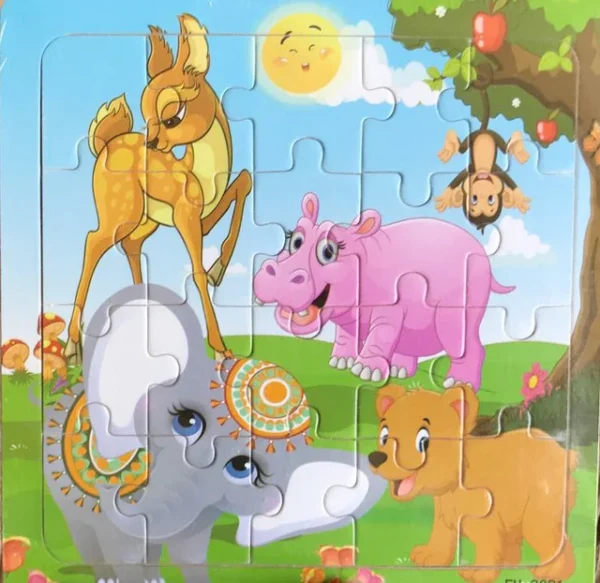 20-Piece Wooden 3D Animal & Vehicle Jigsaw Puzzle - Image 28