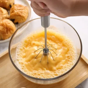 Stainless Steel Press Handle Egg Beater Mixer