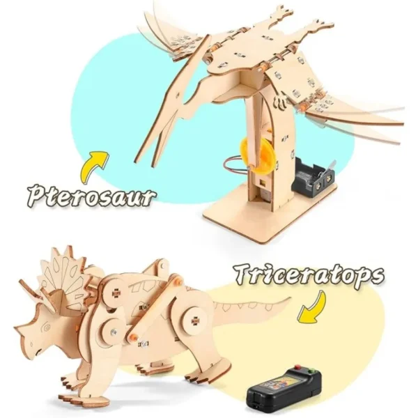 Dinosaur STEM Wooden Puzzle Robot Kit for Kids - Image 4