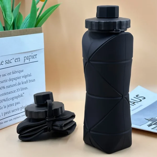 600ml Silicone Folding Water Bottle – Portable & Reusable - Image 11