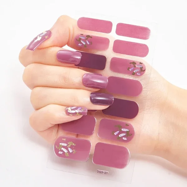 16Tips Long-Lasting Gel Nail Stickers – Full Coverage Wraps - Image 97