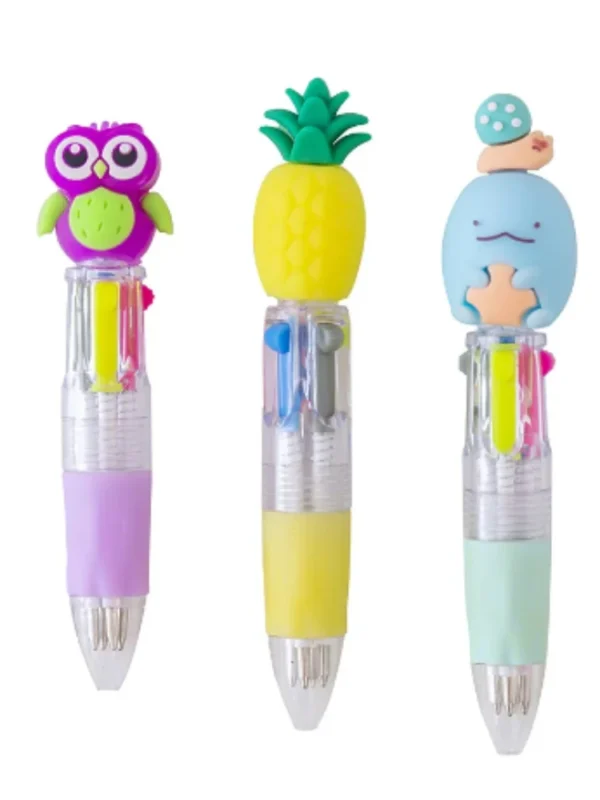 Cute Cartoon Mini Ballpoint Pens – 4 Colors, Fun Set - Image 5