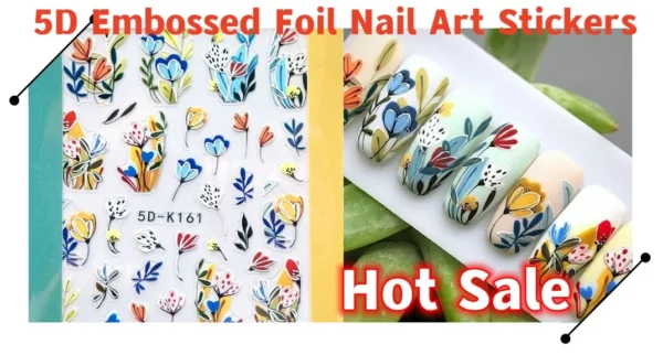 30 Sheets 3D Nail Stickers Flowers & Butterfly Designs - Image 42