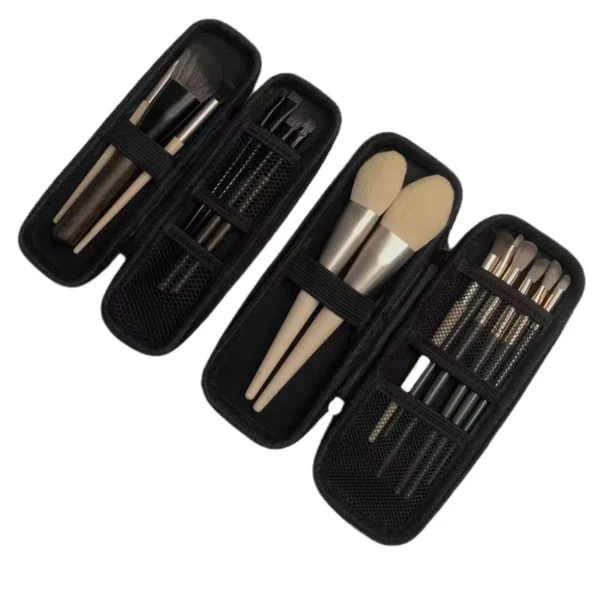Waterproof Black Double Zipper Cosmetic Brush Bag - Image 7