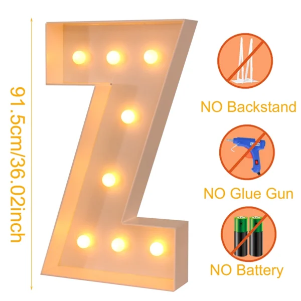 91.5cm LED Light Letter Frame Box for Party & Events - Image 9