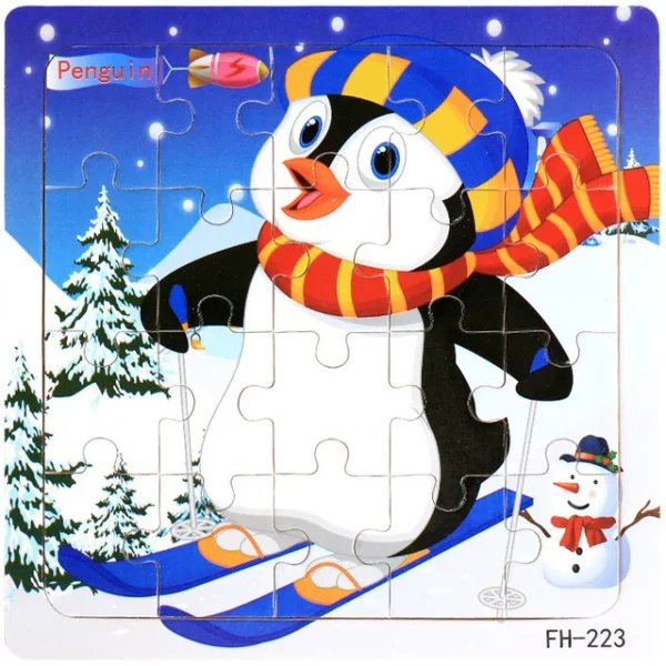 20-Piece Wooden 3D Animal & Vehicle Jigsaw Puzzle - Image 7