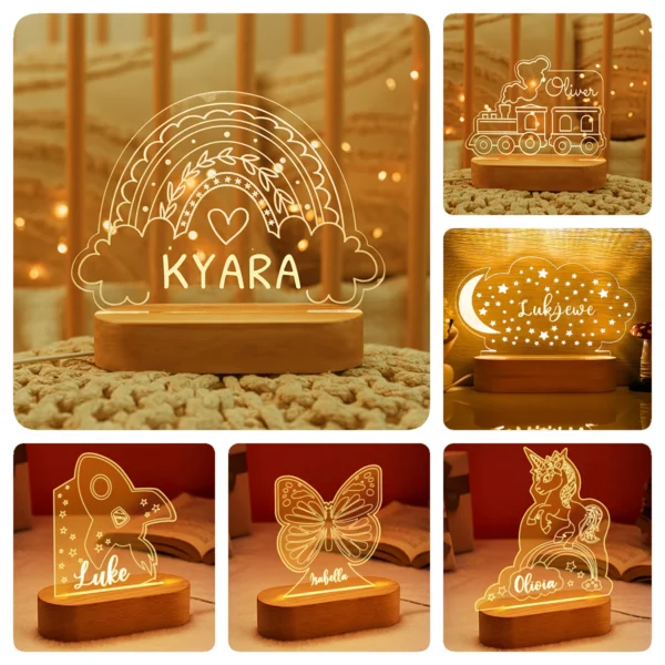 Personalized Baby USB Night Light – Custom Kids Lamp
