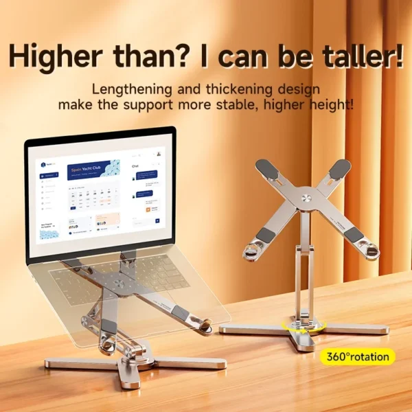 VIKEFON Laptop Stand with 360° Rotating Aluminum Base - Image 4