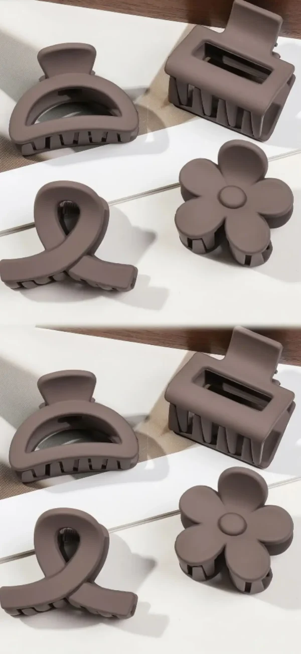 5 Pcs Matte Flower Hair Claw Clips for Women & Girls - Image 39