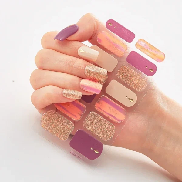 16Tips Long-Lasting Gel Nail Stickers – Full Coverage Wraps - Image 79