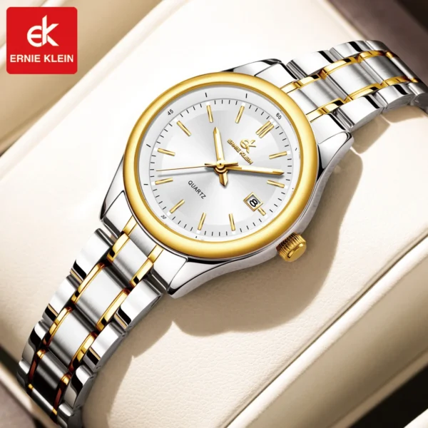 ERNIE KLEIN Women’s Luxury Gold Stainless Steel Watch - Image 2