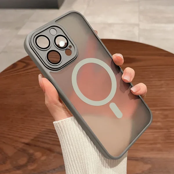 Magnetic Matte Shockproof Case for iPhone 12–17 Pro Max