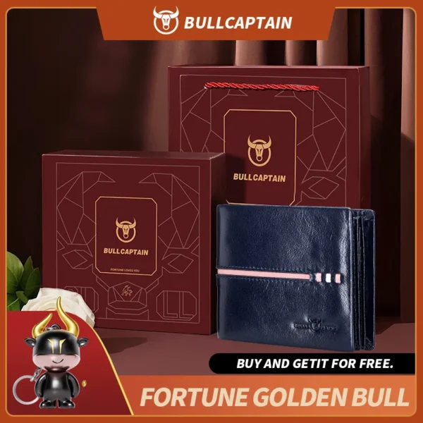 BULLCAPTAIN Men’s Genuine Leather RFID Business Wallet - Image 9
