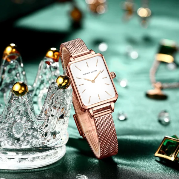 MAKAMBAKO Women’s Rose Gold Square Quartz Watch - Image 3