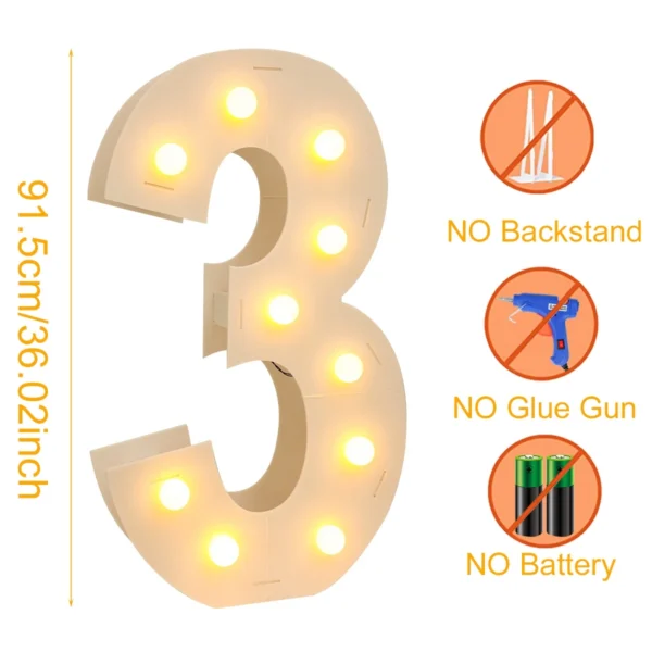 Giant LED Number Light Frame – Party & Birthday Decor - Image 8