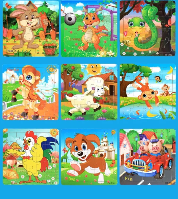 20-Piece Wooden 3D Animal & Vehicle Jigsaw Puzzle - Image 41
