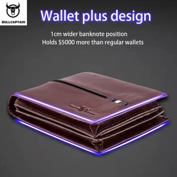 BULLCAPTAIN Men’s Genuine Leather RFID Business Wallet - Image 6