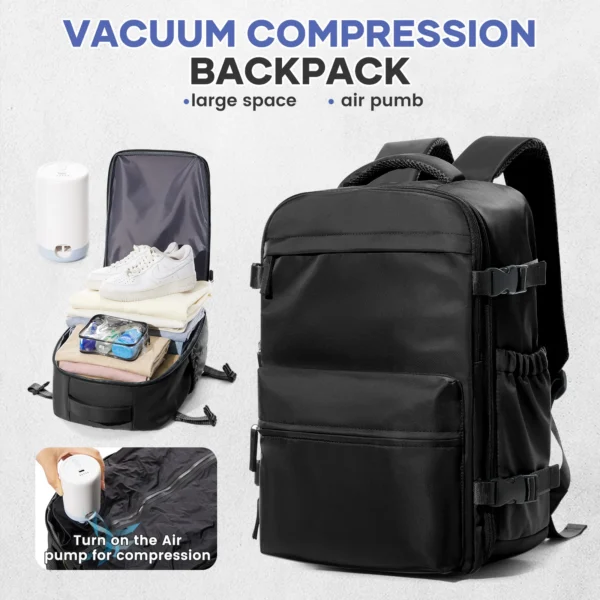 FLCC Vacuum Backpack for Travel, Business, & School – 20-35L
