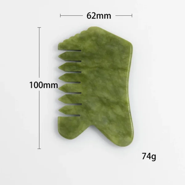 Natural Jade Gua Sha Comb Massager for Face & Body - Image 8