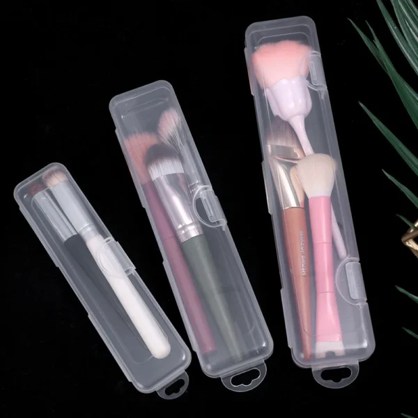 Transparent Makeup Brush & Storage Box with Cover - Image 14