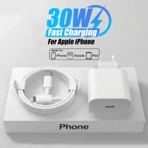 Apple 30W USB-C Fast Charger with Lightning Cable – Quick Charge