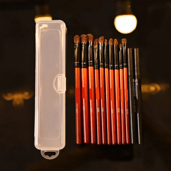 Transparent Flip-Top Makeup Brush Storage Box - Image 4