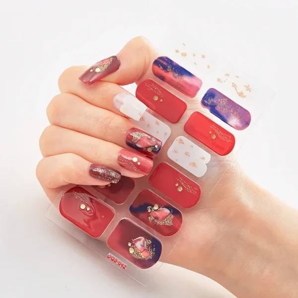16Tips Long-Lasting Gel Nail Stickers – Full Coverage Wraps - Image 112
