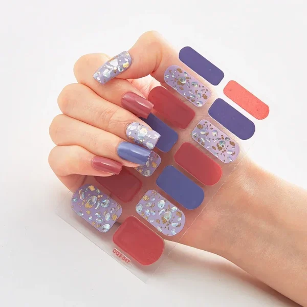 16Tips Long-Lasting Gel Nail Stickers – Full Coverage Wraps - Image 109