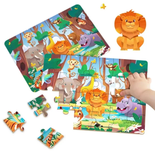 Kids Cartoon Animal Jigsaw Puzzle Montessori Toy - Image 18