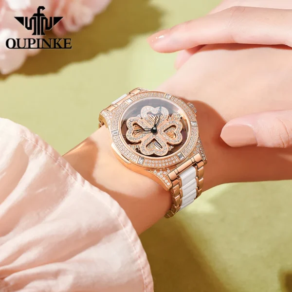 OUPINKE 3279 Luxury Women’s Diamond Quartz Watch - Image 6