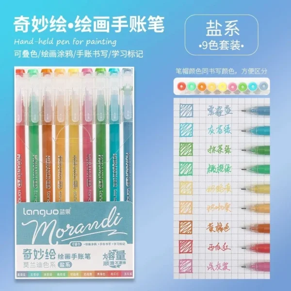 Set of 6 Morandi Gel Pens for Drawing & DIY Projects - Image 39