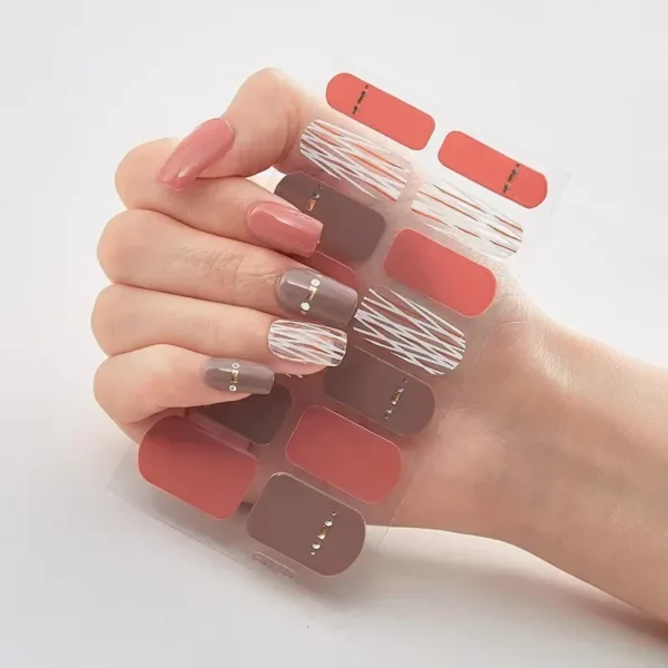 16Tips Long-Lasting Gel Nail Stickers – Full Coverage Wraps - Image 100