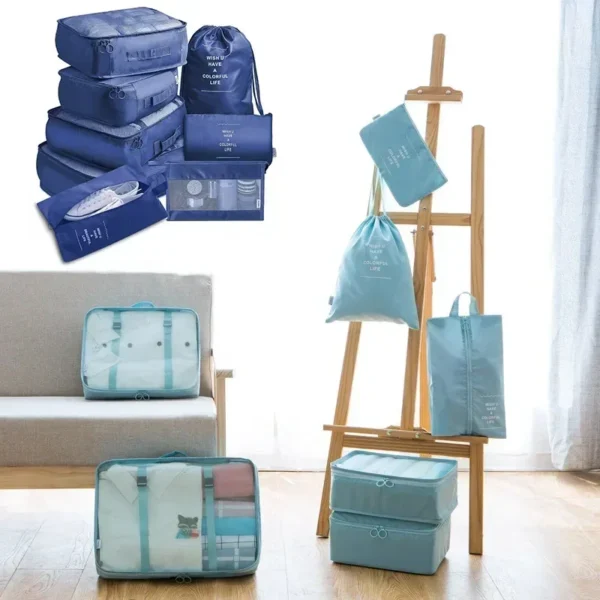 7-Piece Travel Bag Organizer Set for Clothes, Shoes & More - Image 5