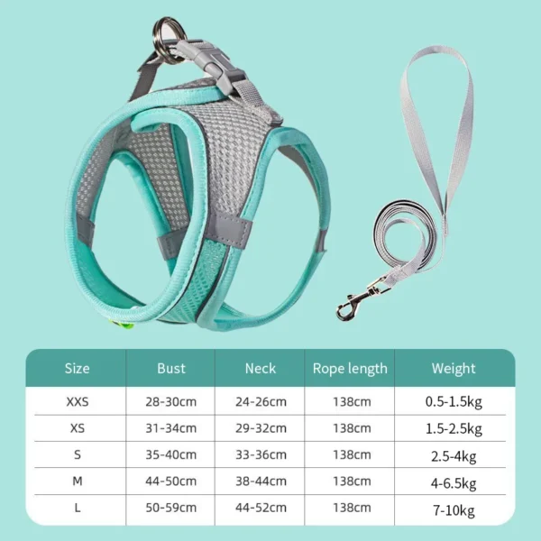 Adjustable Small Dog Harness & Leash Set – Nylon Vest - Image 13