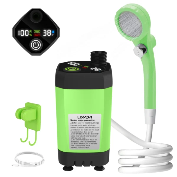 Portable Camping Shower Pump with Digital Display 6000mAh - Image 11