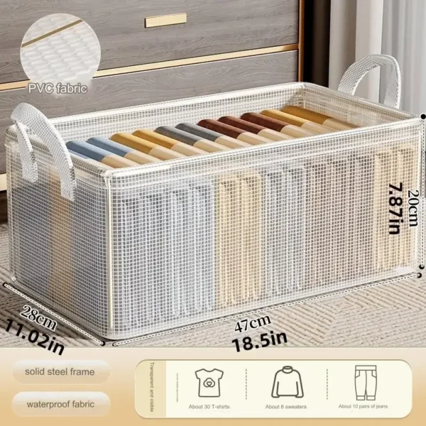 Clear Foldable Clothes Storage Box for Wardrobes - Image 5