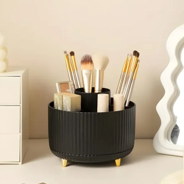 360° Rotating Makeup Brush Holder with 5 Slots - Image 6