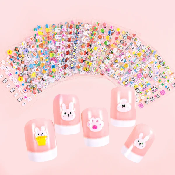 30 Sheets 3D Nail Stickers Flowers & Butterfly Designs - Image 10