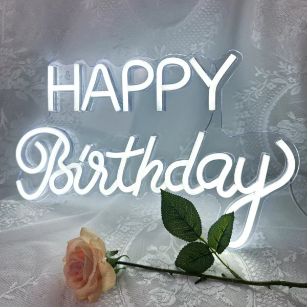 Dimmable Happy Birthday LED Neon Wall Light - Image 4